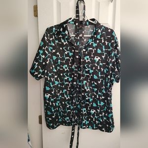 (18w) Jessica Short sleeve blouse with matching tie